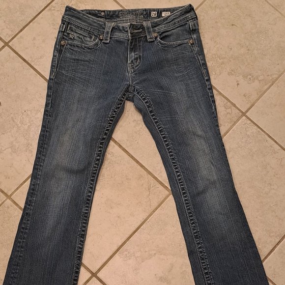 *Angel Wings* on Pockets!!! Miss Me Bootcut Jeans Size 28 Style JP5163B - Picture 2 of 6